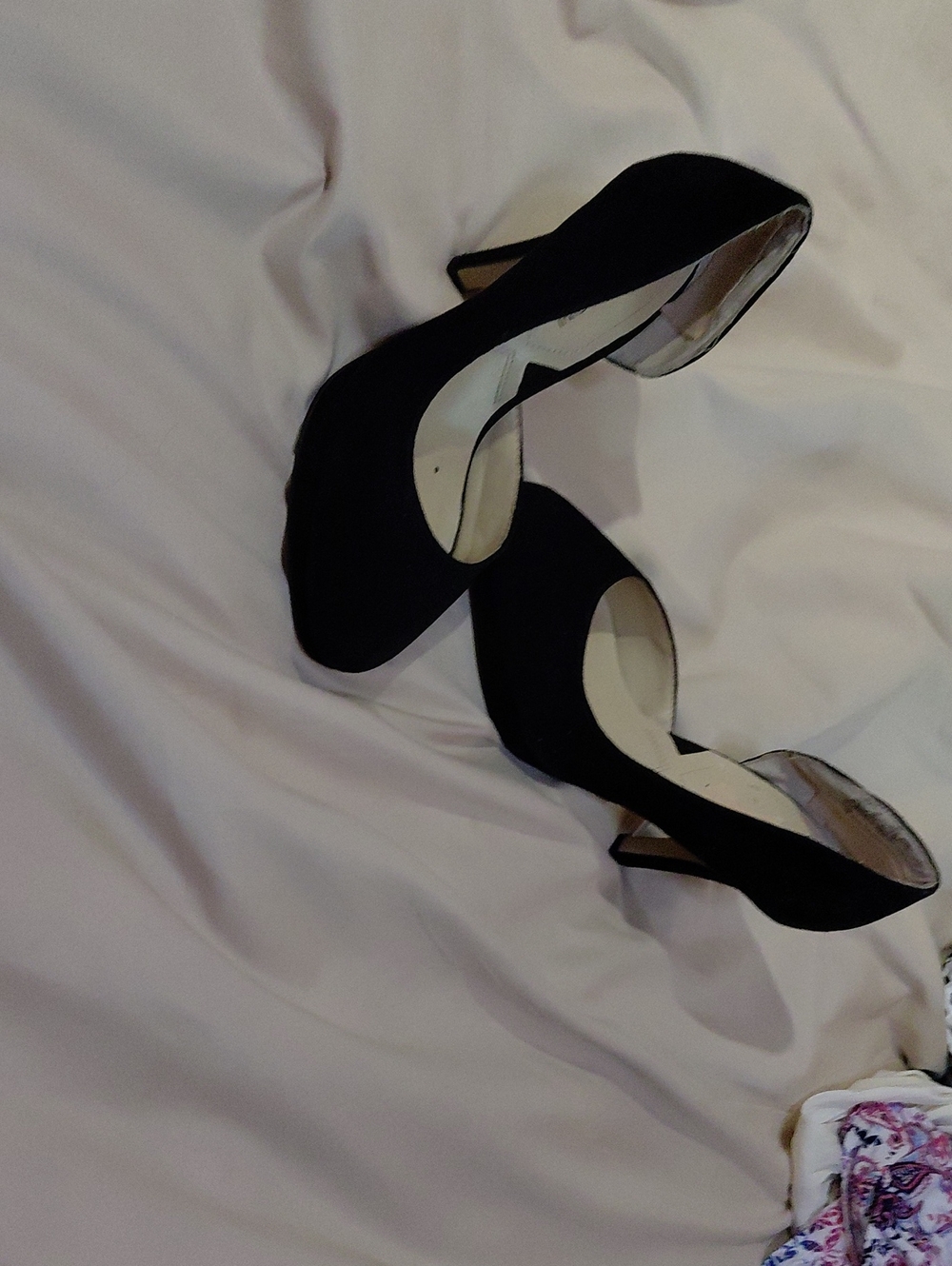 Adrienne Vittadini Black Suede D'Orsay Pumps